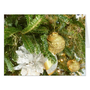 Silver and Gold Christmas Tree I Holiday Card