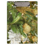 Silver and Gold Christmas Tree I Holiday Clipboard