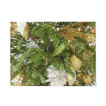 Silver and Gold Christmas Tree I Holiday Doormat