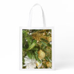 Silver and Gold Christmas Tree I Holiday Grocery Bag