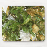Silver and Gold Christmas Tree I Holiday Mouse Pad