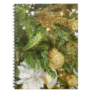 Silver and Gold Christmas Tree I Holiday Notebook