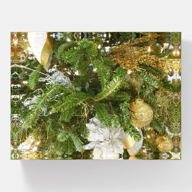 Silver and Gold Christmas Tree I Holiday Paperweight (Front)