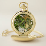 Silver and Gold Christmas Tree I Holiday Pocket Watch
