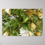 Silver and Gold Christmas Tree I Holiday Poster