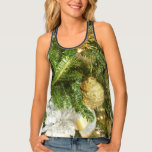 Silver and Gold Christmas Tree I Holiday Tank Top
