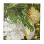 Silver and Gold Christmas Tree I Holiday Tile