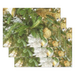 Silver and Gold Christmas Tree I Holiday Wrapping Paper Sheets