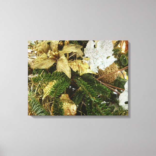 Silver and Gold Christmas Tree II Holiday Canvas Print (Front)