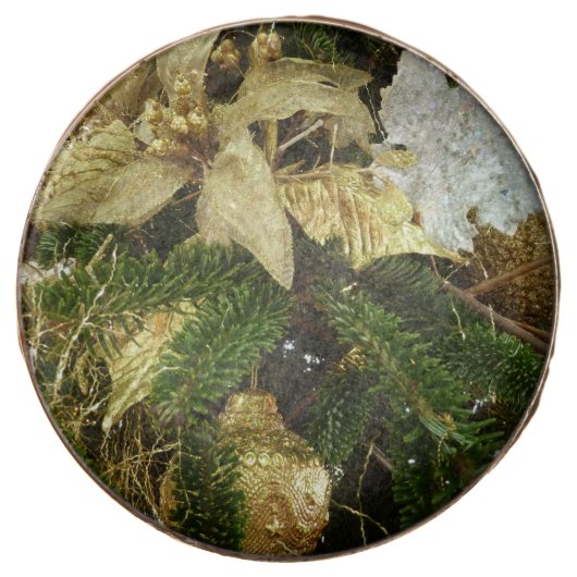 Silver and Gold Christmas Tree II Holiday Chocolate Covered Oreo (Front)