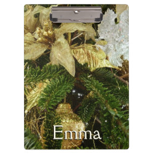 Silver and Gold Christmas Tree II Holiday Clipboard