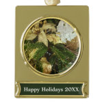 Silver and Gold Christmas Tree II Holiday Gold Plated Banner Ornament
