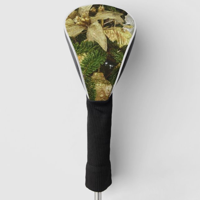Silver and Gold Christmas Tree II Holiday Golf Head Cover (Front)