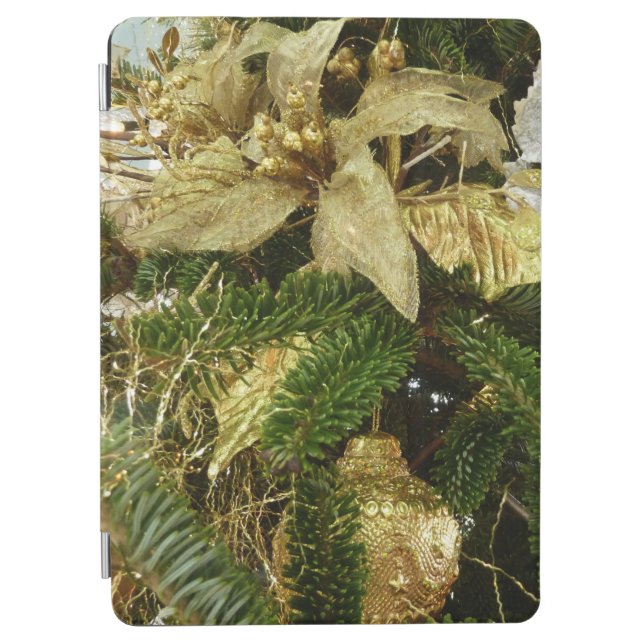 Silver and Gold Christmas Tree II Holiday iPad Air Cover (Front)