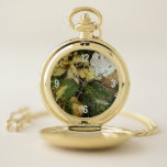 Silver and Gold Christmas Tree II Holiday Pocket Watch