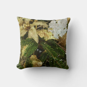 Silver and Gold Christmas Tree II Holiday Throw Pillow