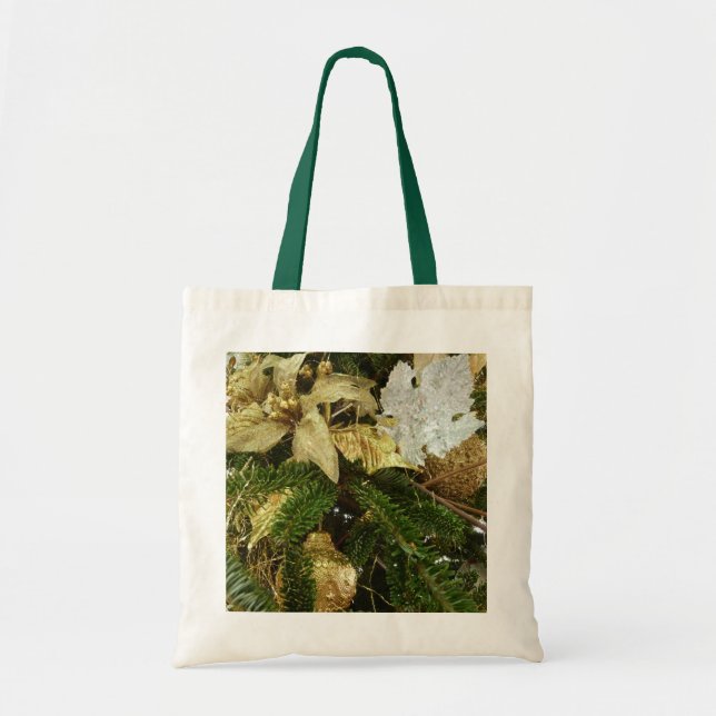Silver and Gold Christmas Tree II Holiday Tote Bag (Front)