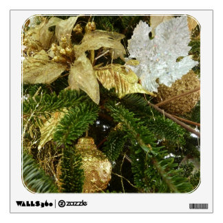 Silver and Gold Christmas Tree II Holiday Wall Decal
