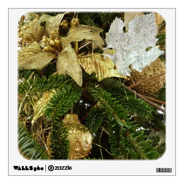 Silver and Gold Christmas Tree II Holiday Wall Decal (Front)