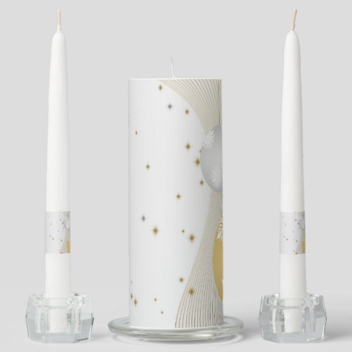 Silver and Gold Christmas Unity Candle Set