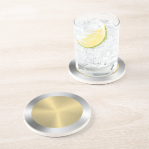 Silver and gold circle coaster