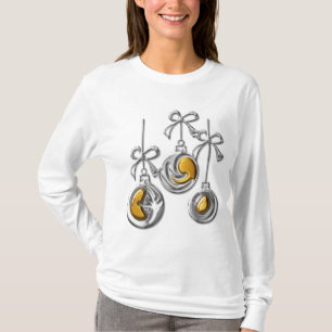 Silver and Gold Festive Christmas Baubles T-Shirt