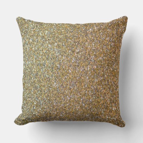 SILVER AND GOLD Gray Silver Brown Gold Abstract Throw Pillow