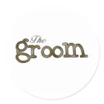 Silver and Gold Groom  Classic Round Sticker