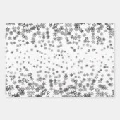 Silver and Gold Harlequin Snowflakes Stars  Wrapping Paper Sheets (Front)