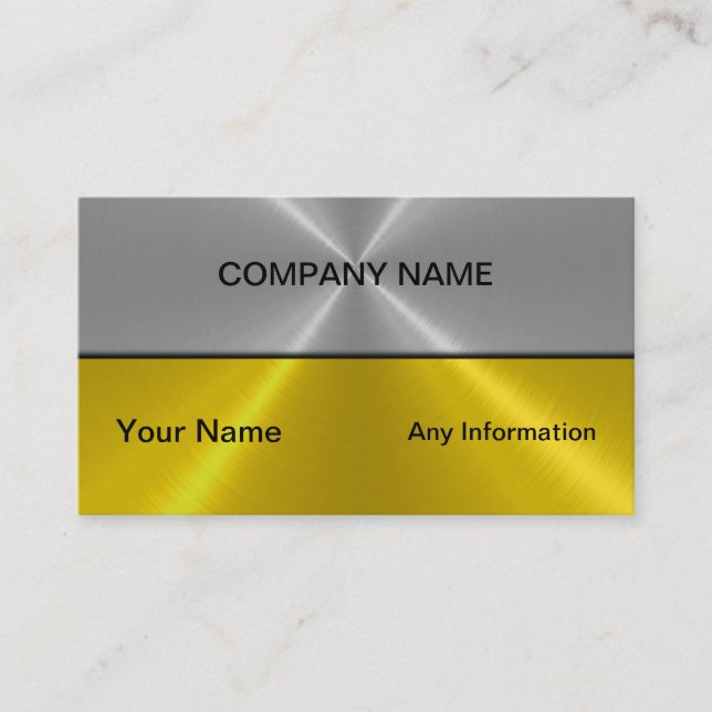 Silver and Gold Luxury Metal Business Cards (Front)