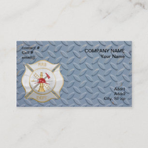 Silver and gold maltese firefighting cross business card