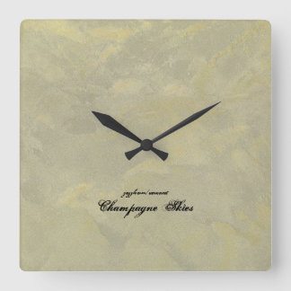 Silver And Gold Metallic Plaster Square Wall Clock