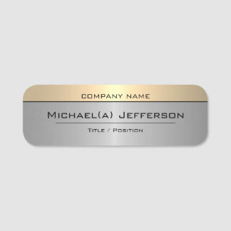 Silver And Gold Metallic Shimmer: Elegant & Luxury Name Tag