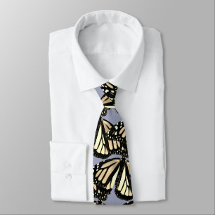 Silver and Gold Monarch Butterflies Neck Tie