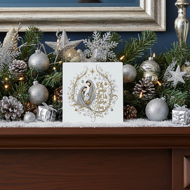 Silver and gold nativity Christmas Plaque (Creator Uploaded)