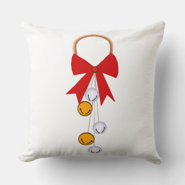 Silver and Gold Ornament Throw Pillow (Front)
