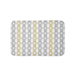 Silver and Gold Pattern Bath Mat