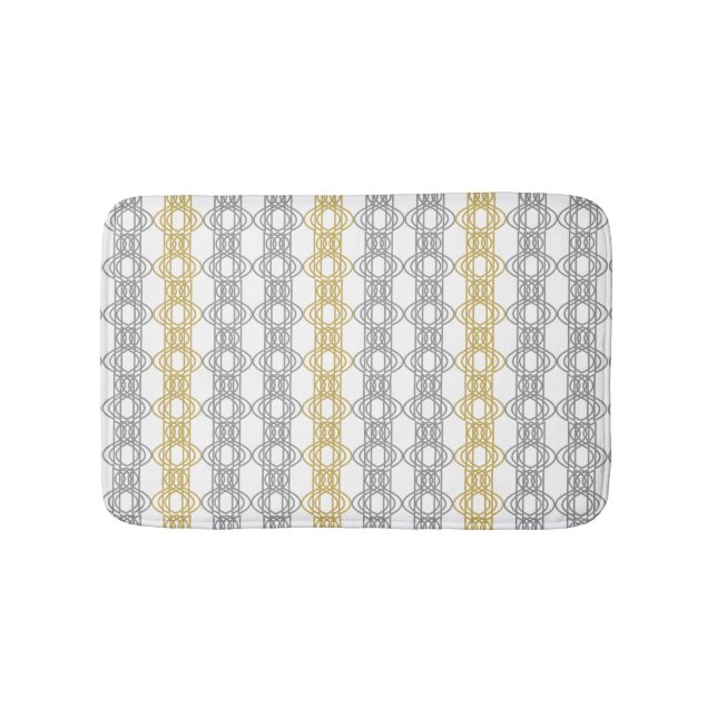 Silver and Gold Pattern Bath Mat (Front)