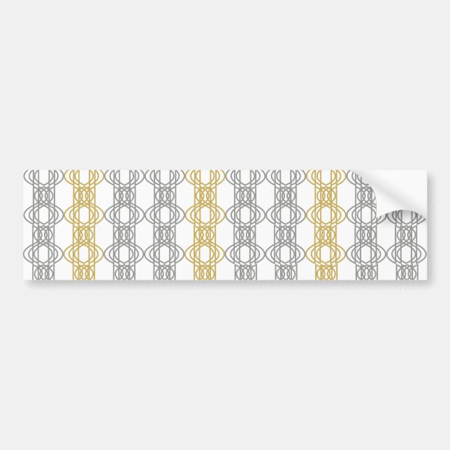 Silver and Gold Pattern Bumper Sticker (Front)