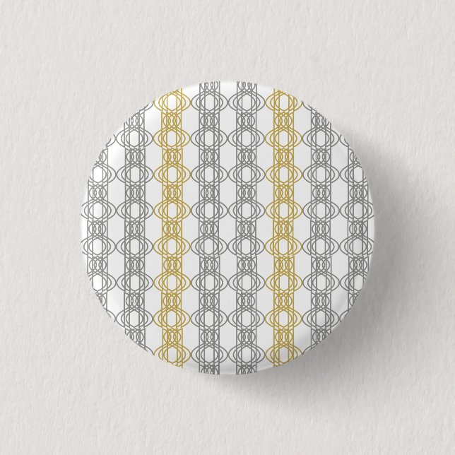 Silver and Gold Pattern Button (Front)