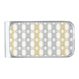 Silver and Gold Pattern Finish Money Clip