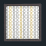 Silver and Gold Pattern Gift Box<br><div class="desc">An elegant pattern of silver and gold geometric shapes,  linked in a series of linear,  lace streamers.</div>