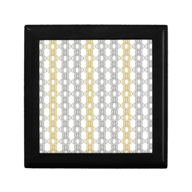 Silver and Gold Pattern Jewelry Box (Front)