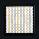 Silver and Gold Pattern Jewelry Box<br><div class="desc">An elegant pattern of silver and gold geometric shapes,  linked in a series of linear,  lace streamers.</div>