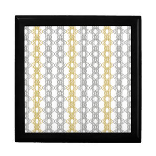 Silver and Gold Pattern Jewelry Box