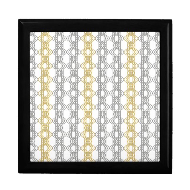 Silver and Gold Pattern Jewelry Box (Front)