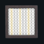 Silver and Gold Pattern Keepsake Box<br><div class="desc">An elegant pattern of silver and gold geometric shapes,  linked in a series of linear,  lace streamers.</div>