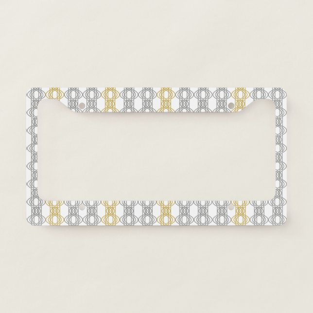 Silver and Gold Pattern License Plate Frame (Front)