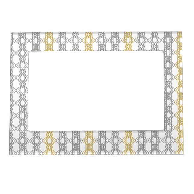 Silver and Gold Pattern Magnetic Photo Frame (Front)