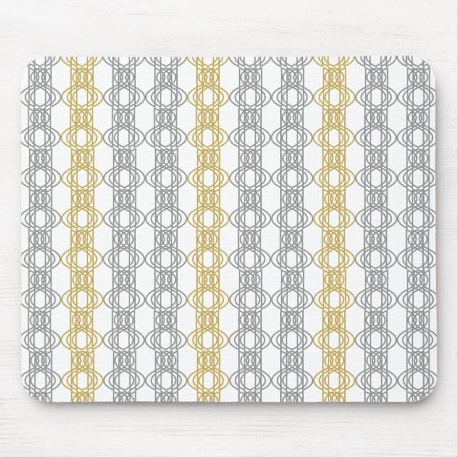 Silver and Gold Pattern Mouse Pad (Front)
